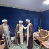 ابلاغ سلام مرجع عالیقدر آیت الله العظمی کریمی جهرمی به جامعه دانشگاهی جهرم در دیدار رییس دانشگاه با معظم له